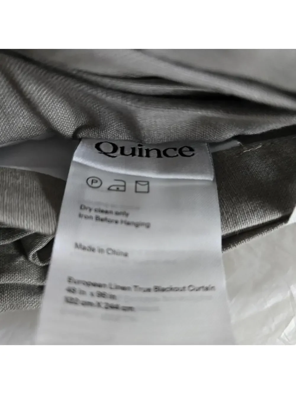 Quince 100% Linen Gray Curtain New